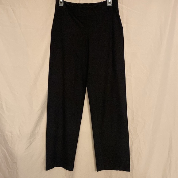 Eileen Fisher Wide Leg Crepe Stretch Pants, Size S Color Charcoal - Picture 2 of 6